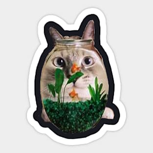 Cat bowl Sticker